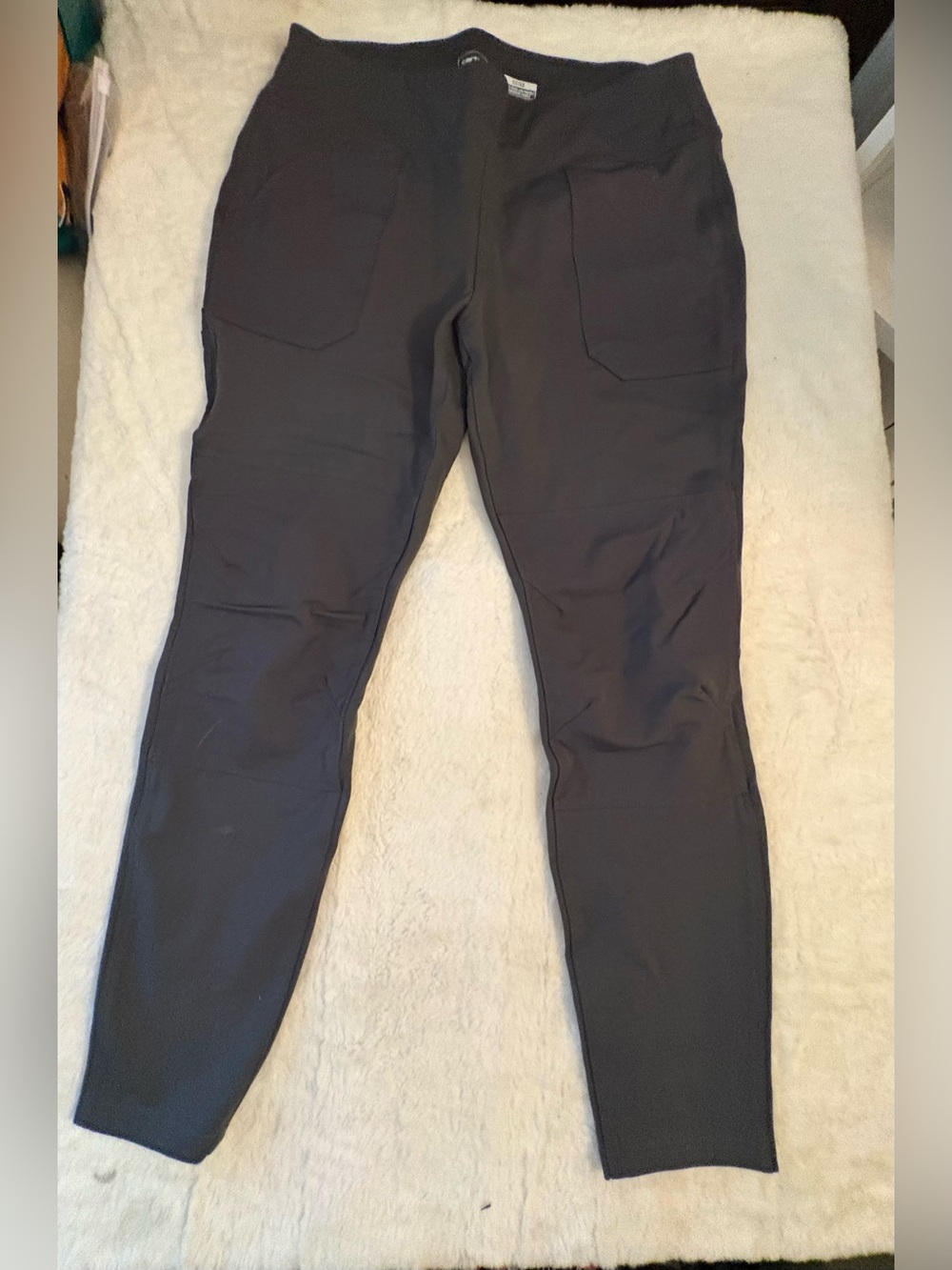 Carhartt Women's Black Straight-Leg Pants with Front Patch Pockets